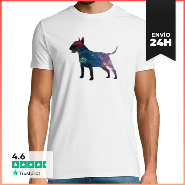 Camiseta Hombre Clásica Bull Terrier Galaxia LaTostadora