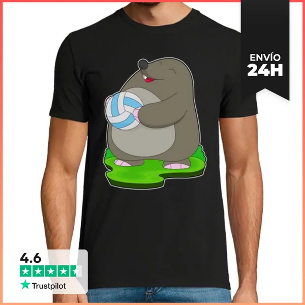 Camiseta Hombre Clásica Jugador De Voleibol Topo Voleibol