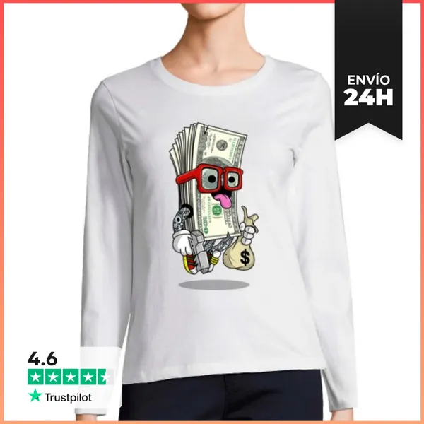 Camiseta Mujer Manga Larga Regalo Divertido Para Amante Del Rap