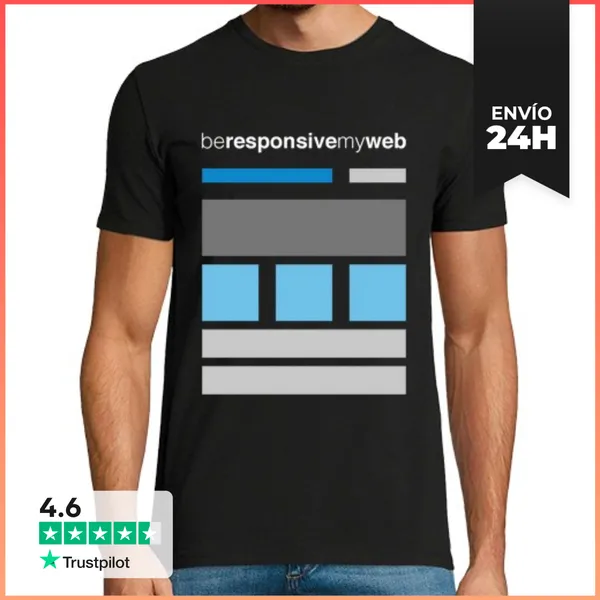 Camiseta Hombre Clásica Be Responsive My Web (cian) LaTostadora