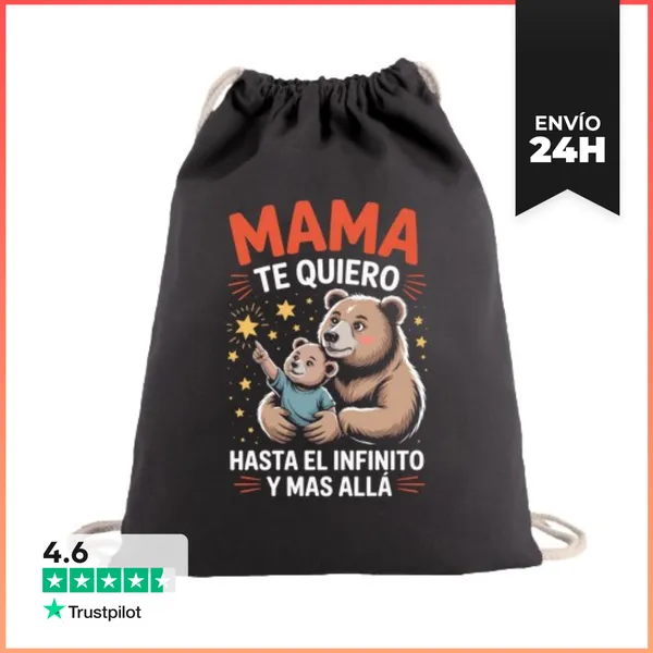 Mochila Saco Con Cuerdas Mama Te Quiero Hasta El Infinito