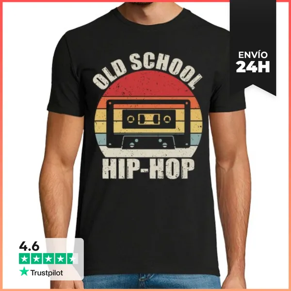 Camiseta Hombre Clásica OLD SCHOOL HIP HOP CINTA DE CASSETTE
