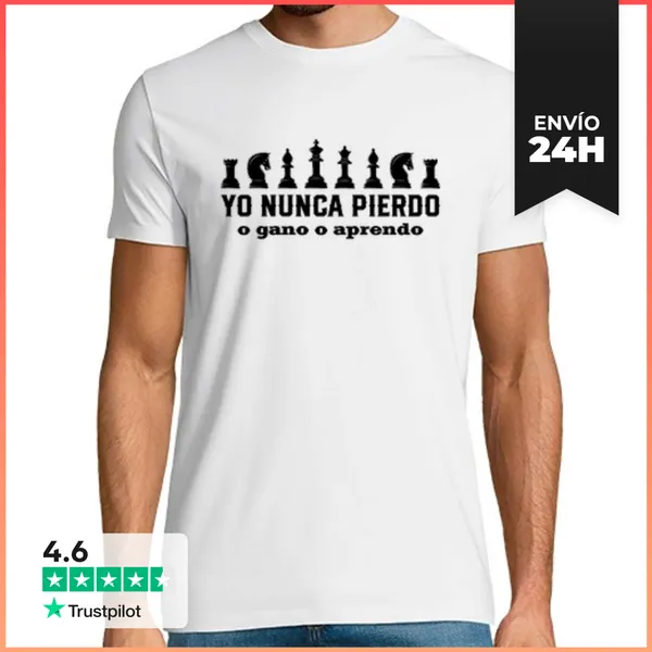 Camiseta Hombre Clásica Yo Nunca Pierdo Aprendo Frase Motivación