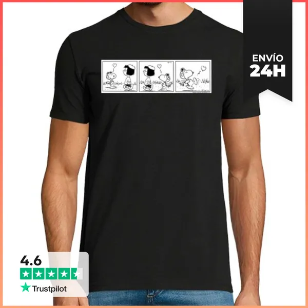 Camiseta Hombre Clásica Snoopy Corazón Roto LaTostadora