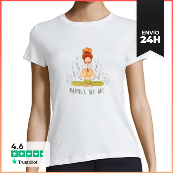 Camiseta Mujer Clásica Yoga, Namaste LaTostadora