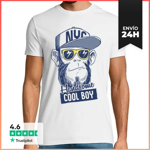 Camiseta Hombre Clásica Handsome Cool Monkey LaTostadora
