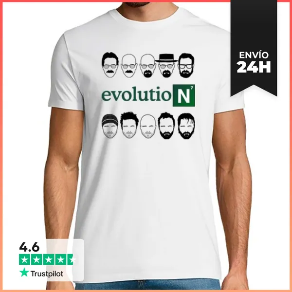 Camiseta Hombre Clásica Walter White Y Jesse Pinkman - Evolution