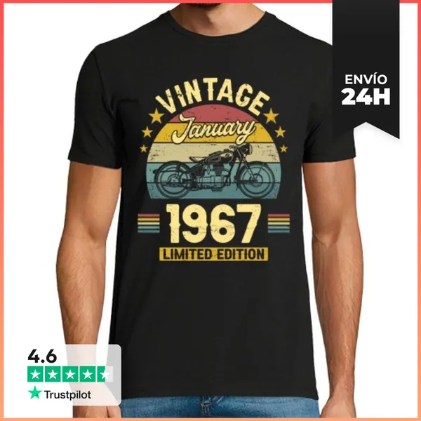 Camiseta Hombre Clásica Enero 1967 56 Años Cumpleaños LaTostadora
