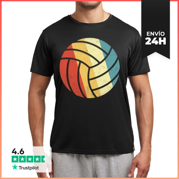 Camiseta Deportiva Hombre BALÓN VOLEIBOL RETRO VINTAGE