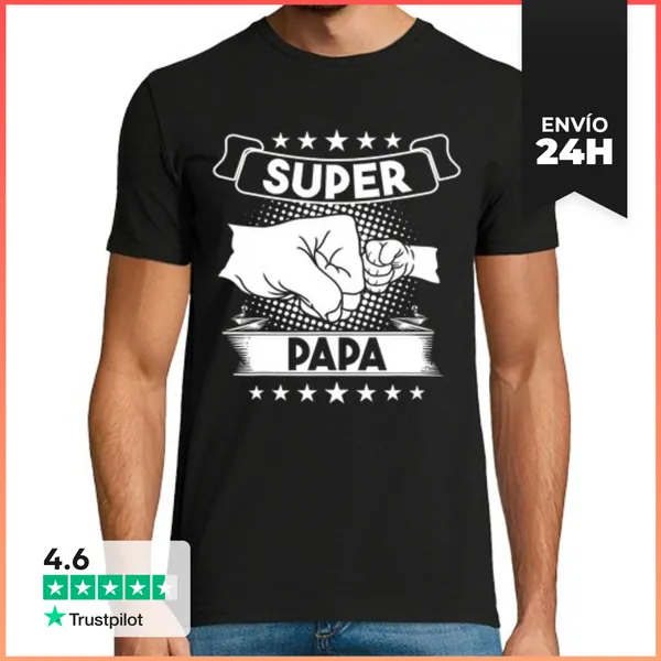 Camiseta Hombre Clásica Padre Super Papa LaTostadora