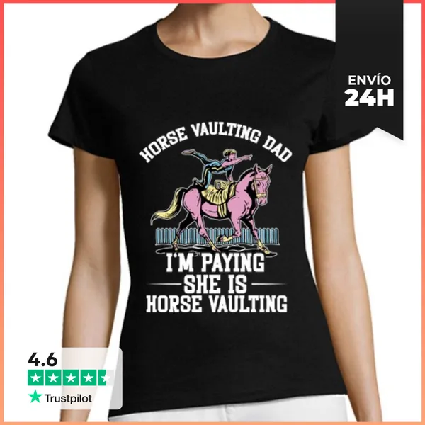 Camiseta Mujer Clásica Gimnasia De Caballos Vaulter Ecuestre