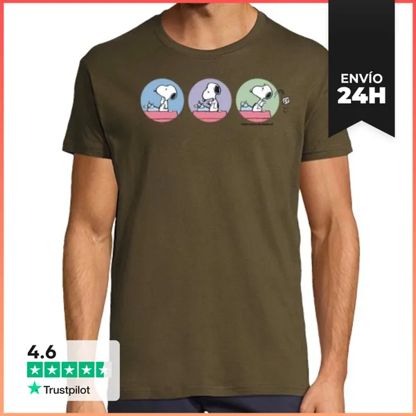 Camiseta Hombre Clásica Snoopy Maquina De Escribir LaTostadora