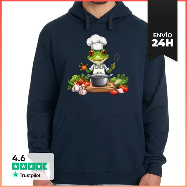 Sudadera Unisex Con Capucha Rana Chef De Cocina LaTostadora
