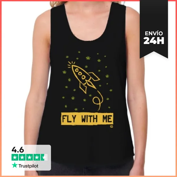 Camiseta Mujer Sin Mangas, Loose Fit FLY WITH ME LaTostadora