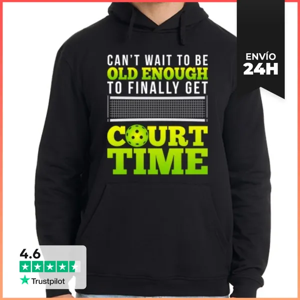 Sudadera Unisex Con Capucha Jugador De Pickleball Tiempo En La