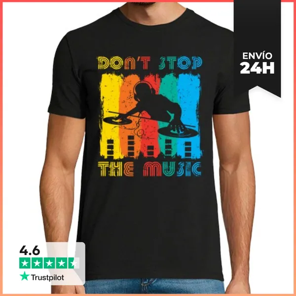 Camiseta Hombre Clásica No Pares La Musica Dj LaTostadora