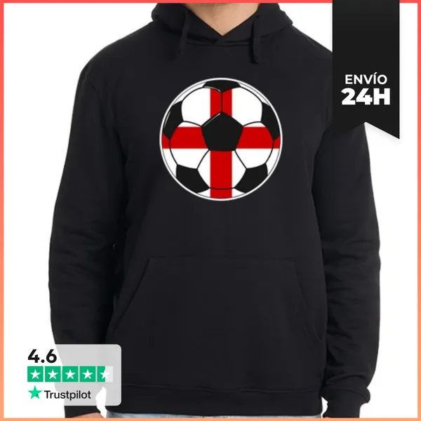 Sudadera Unisex Con Capucha Equipo De Fútbol Inglaterra