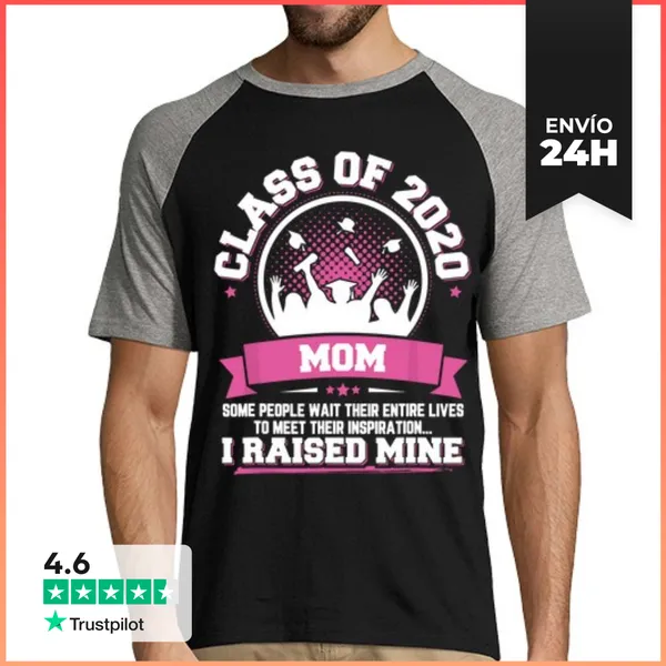 Camiseta Hombre, Estilo Béisbol Orgullosa Mamá De Un Graduado De