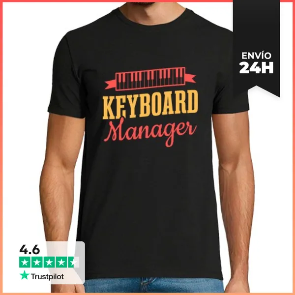Camiseta Hombre Clásica Pianist Musicial Keyboard Manager Piano