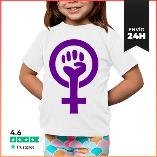 Camiseta Clásica Para Niños Símbolo Feminista (morado)