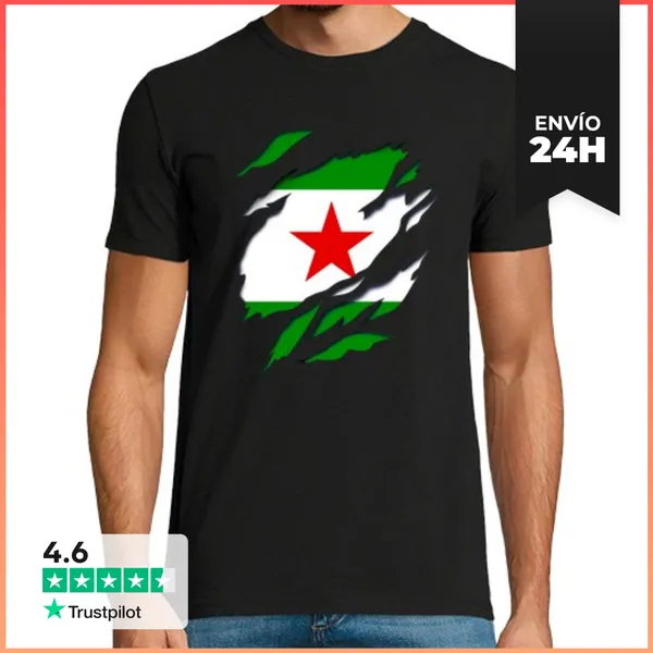 Camiseta Hombre Clásica Bandera Andalucia Libre Arbonaida