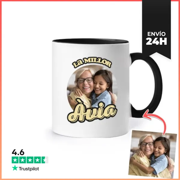 Taza De Colores Taza La Millor Àvia Foto Personalizable