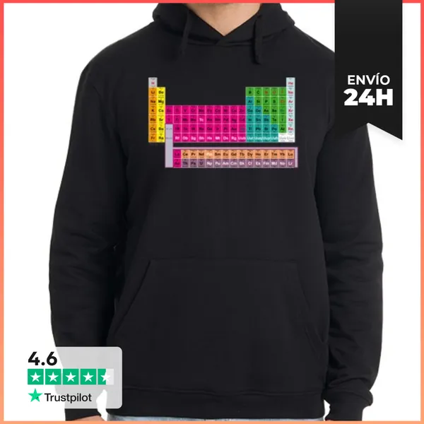Sudadera Unisex Con Capucha Tabla Periódica LaTostadora
