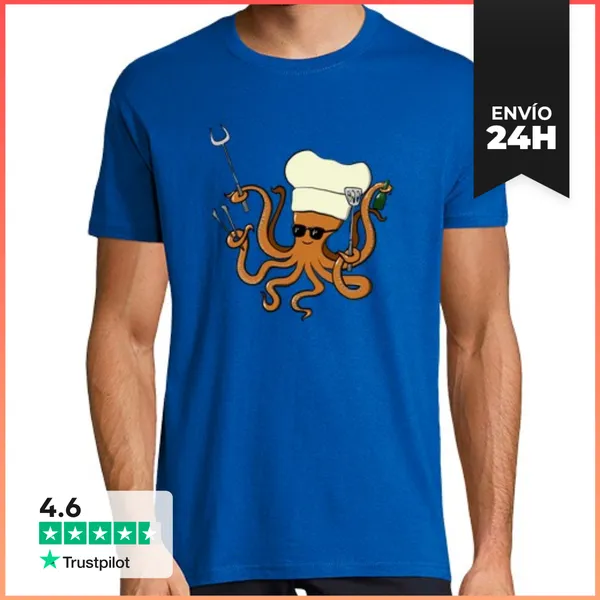 Camiseta Hombre Clásica Pulpo Bbq LaTostadora