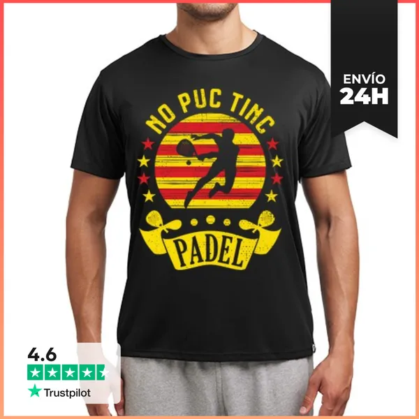 Camiseta Deportiva Hombre No Puc Tinc Padel Bandera Catalunya