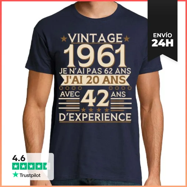 Camiseta Hombre Clásica 20 Años Con 42 Años De Experiencia
