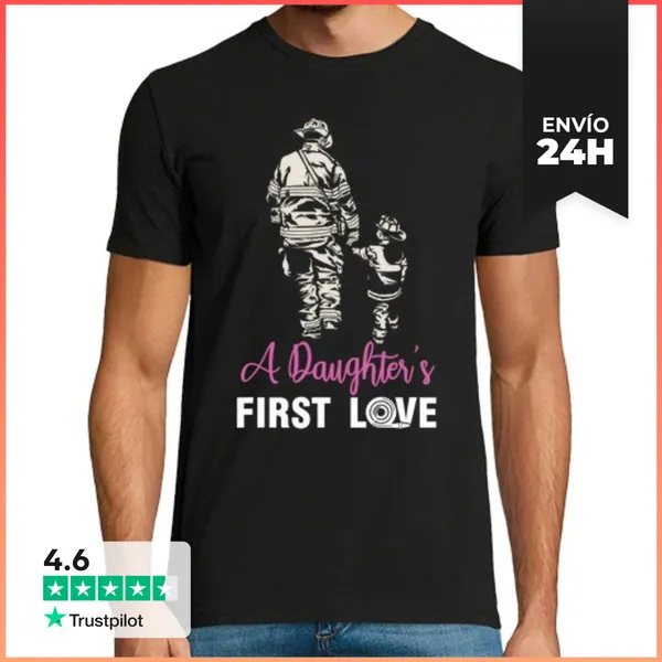 Camiseta Hombre Clásica Padre Bombero Hija Bombera LaTostadora