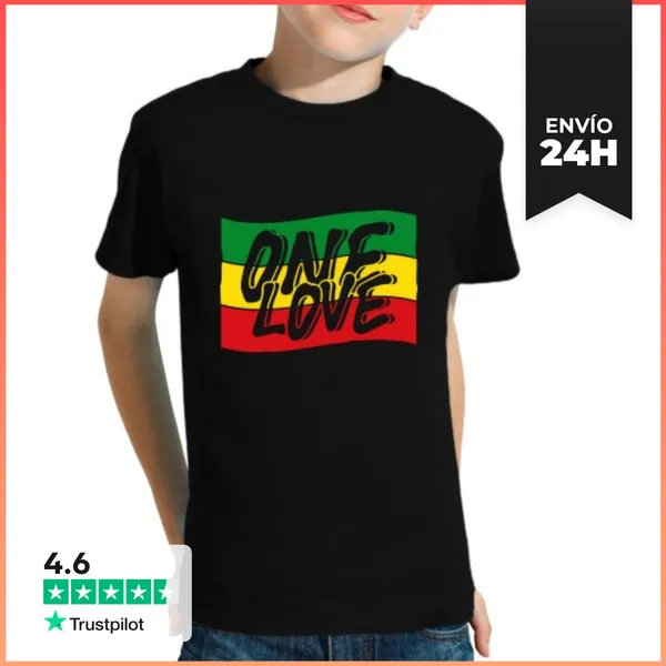 Camiseta Clásica Para Niños Bandera Rasta Un Amor Reggae Ratafari