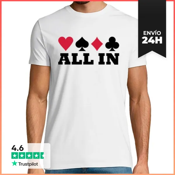 Camiseta Hombre Clásica Todo En El Póquer LaTostadora