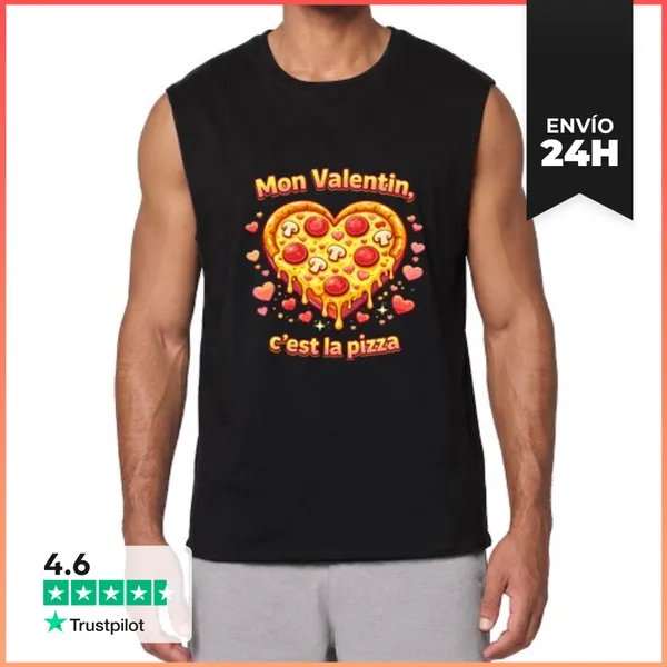 Camiseta Sin Mangas Mi Valentin Es La Camiseta De Pizza Divertida