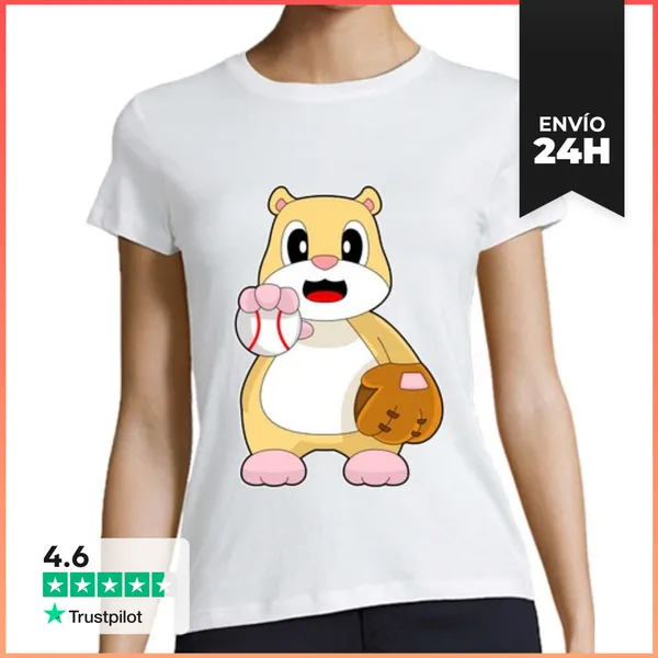 Camiseta Mujer Clásica Guante De Béisbol De Hámster LaTostadora