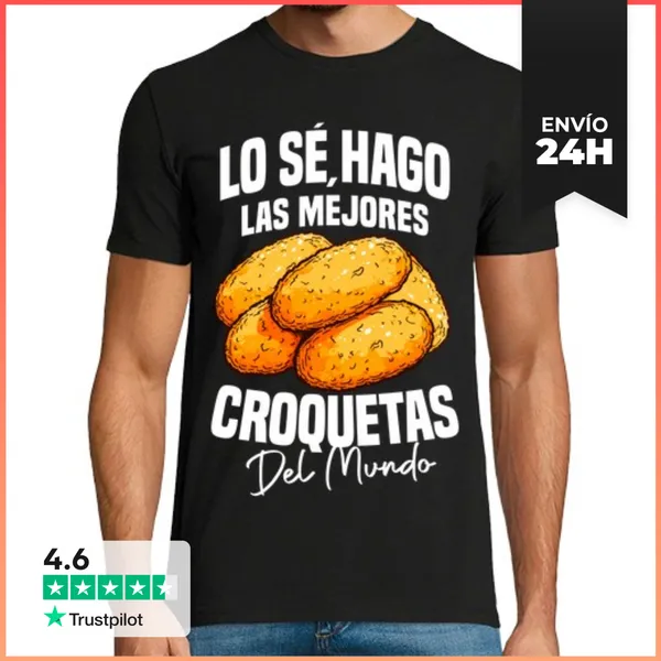 Camiseta Hombre Clásica Chef Lo Sé Hago Las Mejores Croquetas Del