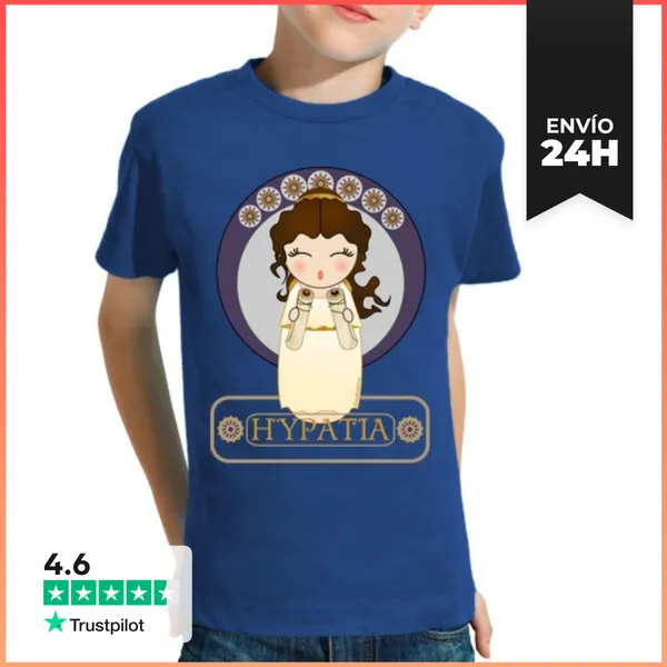 Camiseta Clásica Para Niños Kokeshi Hypatia De Alejandría