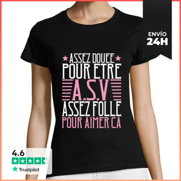 Camiseta Mujer Clásica Auxiliar De Veterinaria Asv Cuidado De