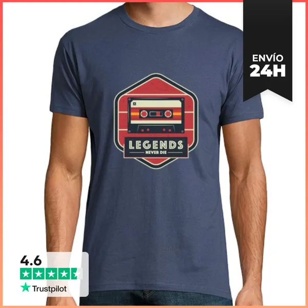 Camiseta Hombre Clásica Las Leyendas Nunca Mueren - Cassette De
