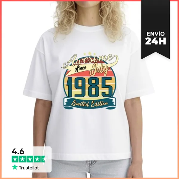 Camiseta Mujer Boxy Regalo De Cumpleaños Vintage De Julio D