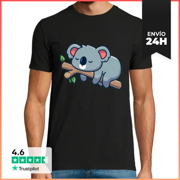 Camiseta Hombre Clásica Koala En Una Rama LaTostadora