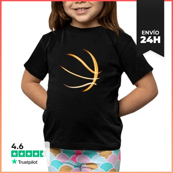 Camiseta Clásica Para Niños Pelota De Baloncesto Silueta