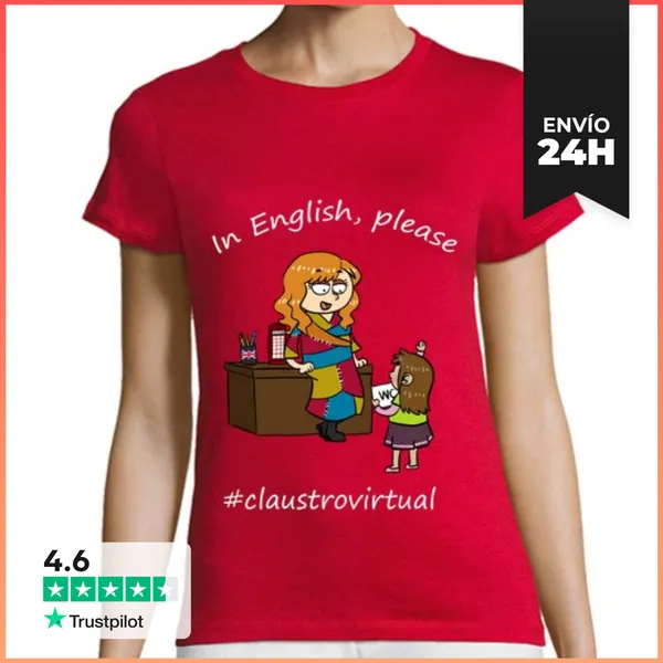 Camiseta Mujer Clásica Inglés Blanco LaTostadora
