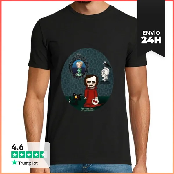 Camiseta Hombre Clásica Edgar Allan Poe LaTostadora