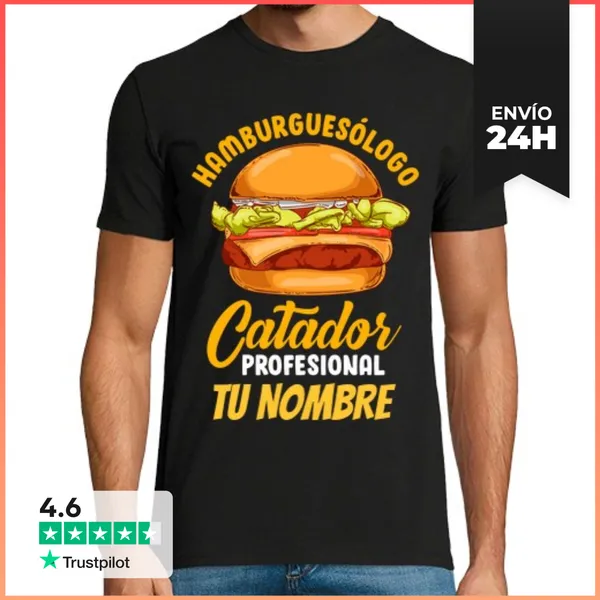Camiseta Hombre Clásica Catador Profesional De Hamburguesas