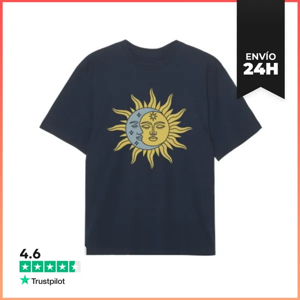 Camiseta Oversize Luna, Sol, Yin Yang, Estilo Bohemio, Moda,