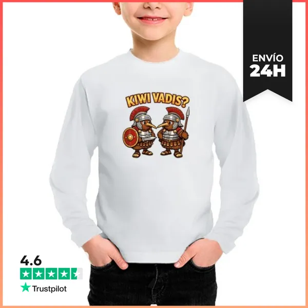 Camiseta Manga Larga Para Niños Kiwis Romanos Divertidos