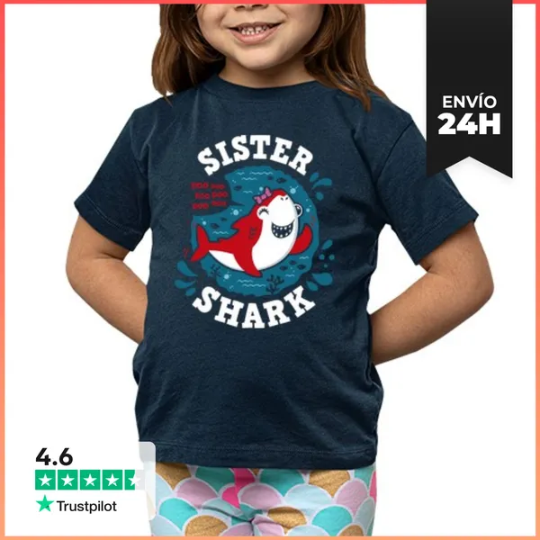 Camiseta Clásica Para Niños Sister Shark LaTostadora