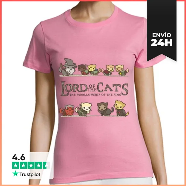 Camiseta Mujer Clásica Lord Of The Cats LaTostadora