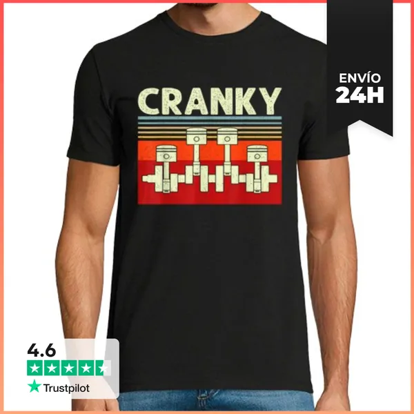 Camiseta Hombre Clásica Cranky Car Engine Crankshaft Cars Lover